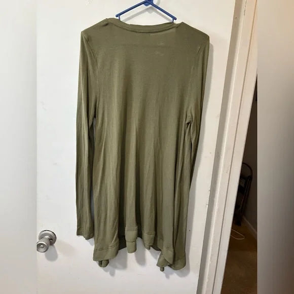 Deletta Anthropologie Green V-neck Long Sleeve Tunic Mini Dress Size XL - Picture 5 of 8